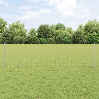 vidaXL - Euro-hek - met - palen - 10 - x - 0,6 - m - Gegalvaniseerd - staal - Mesh