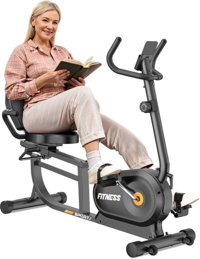 Semi-ligfiets - Magnetische ligfiets - met 8 instelbare weerstandsniveaus - Belastbaarheid 180 kg