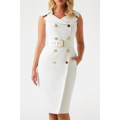 GUESS Nada Sl Collar Blaze White Peaks Taglia: 36 | Abiti in T-Shirt Outlet | Donna | Bianco