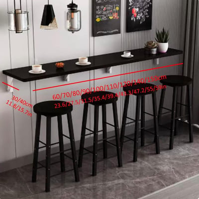 Zwevende Wandtafel - Opklapbaar Bureau - Ruimtebesparend Werken - Inklapbaar Tegen Muur - 120x40cm - Zwart