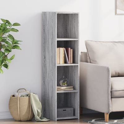 vidaXL - Hoge - kast - 30x41x124 - cm - bewerkt - hout - grijs - sonoma - eikenkleurig