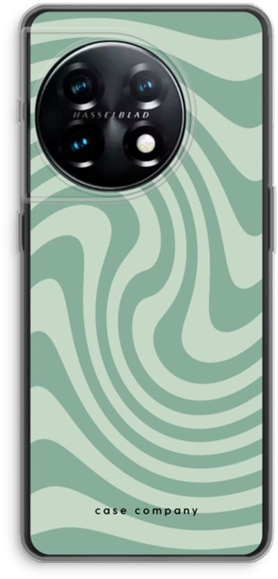 Case Company® - Hoesje geschikt voor OnePlus 11 hoesje - Swirl Groen - Soft Cover Telefoonhoesje - Bescherming aan alle Kanten en Schermrand