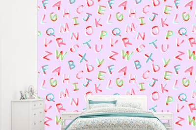 Behang - Fotobehang Alfabet - Letters - Patroon - Breedte 315 cm x hoogte 260 cm