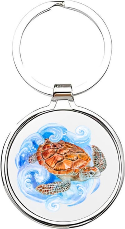 Akyol - Schildpad Sleutelhanger - schildpad - Dierenliefhebbers - Zeeschildpad - landschildpad - zeedieren - dieren uit de oceaan - groene schildpad - save the turtle - turtle - huisdier - schildpad sleutelhanger - 4 x 7,5 CM