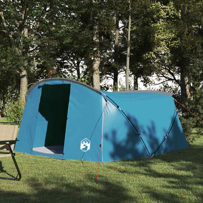 vidaXL - Tunneltent - voor - 4 - Personen - 4-persoons - Blauw - en - Grijs