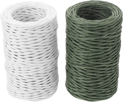 Binddraad Rollen - Bloemendraad Ijzer - Bloemstukken Maken - Papier Bekleed - 2 Rollen 50 Meter - Diverse Kleuren
