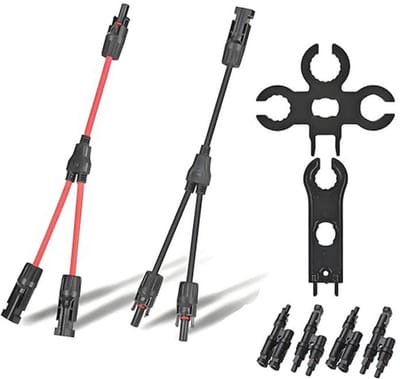T-type zonnestekkerkit 6 mm² met zonnepaneelkabels en gereedschap voor zonne-installaties