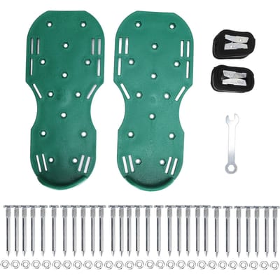 Handmatige Gazonverticuteermachine Tuin Spijkersandalen Gras Spijkerschoenen met Zinklegering Metalen Gespriemen blue