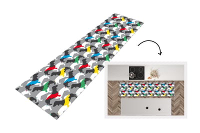 Keukenloper - Loper keuken - Honden - Teckel - Patronen - 200x50 cm - Keukenloper vinyl