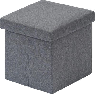 Mrs. Jones Kist Opbergruimte Bankkruk Grijs Opvouwbare Kist Voetenbank - Kinderopbergdoos Gewatteerde Zitkist Deksel 30x30x30cm .