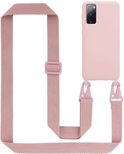 Cadorabo Mobiele telefoon ketting geschikt voor Samsung Galaxy S20 FE in LIQUID ROZE - Silicone beschermhoes met lengte verstelbare koord riem