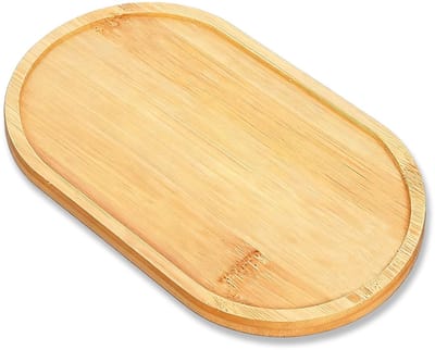 Dailygoods- Dienblad Hout - Ovaal 18,5 x 10,5 cm - Antislip - Decoratie - Organizer - Geschikt voor Koffie/Snacks - Tray