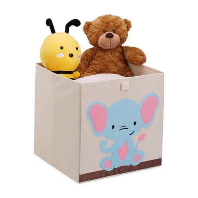 speelgoedmand kinderkamer - olifant - 33 x 33 x 33 cm - opvouwbaar - kastmand