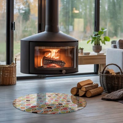 Coloray Vloerplaat Houtkachel - Vloerplaat voor Houtkachel - 70 cm x 70 cm - Vloerplaat Open Haard - Bruin Vloerplaat Kachel - Vloerplaat Voor Kachel - Plaat voor Onder Kachel - Kachel Vloerplaat - Plaat Kachel