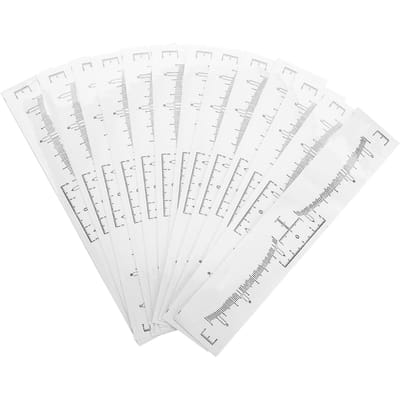 50 pièces Autocollant Règle à Sourcils Jetable Outils de Mise en Forme des Sourcils pour la Mesure de Maquillage white