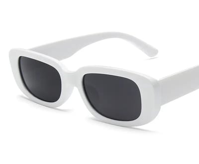 Loud and Clear® - Zonnebril - Festival Bril - Rave Bril - Festival - Wit - Rechthoekig