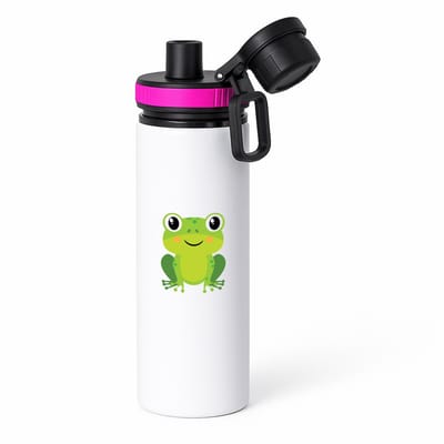 Hacebo® - Kikkers waterfles met draaidop roze - Kikker - Dieren liefhebbers - Amfibie - pad - water fles - 850ML