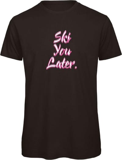 Ski you later wintersport t-shirt Zwart XL - soBAD. | Foute apres ski outfit | kleding | verkleedkleren | wintersport t-shirt | wintersport dames en heren