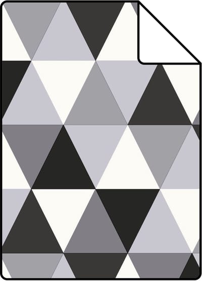 Proefstaal Origin Wallcoverings behang grafische driehoeken zwart en wit - 26,5 x 21 cm - 347202-S