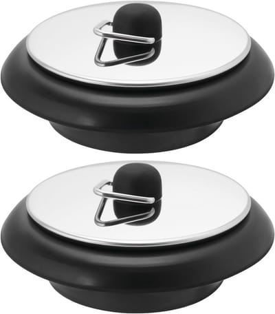 2 Stuks Universele Afvoerstop Rubber & RVS voor Keuken en Badkamer - Geschikt voor 1.4 Inch Gootsteenafvoer