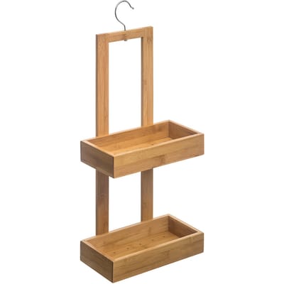 Hangend Douche Rek 2 Laags - Douche Organizer Bamboe Hout voor Douchekop