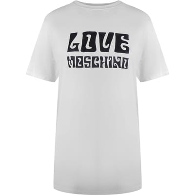 Love Moschino T-shirt Met Opvallend Logo In Wit
