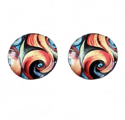 Clip Oorbellen-Sangria-2 cm -rood -geel- geen gaatje- Charme Bijoux