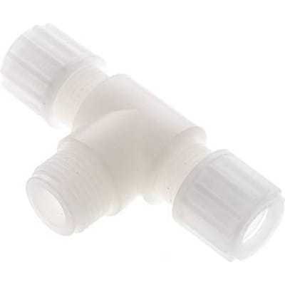 12x10mm & G1/2'' PVDF T-stuk Knelfitting Buitendraad 10bar