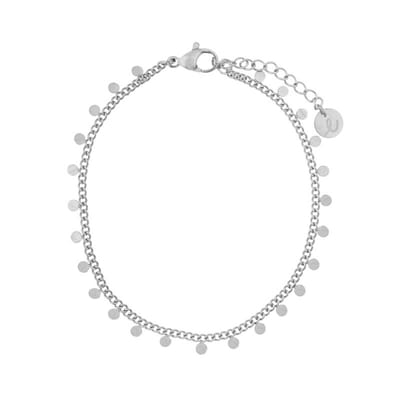 Armband kleine muntjes - Kinderen - Zilver - Stainless steel (verkleurt niet) - Verlengkettinkje