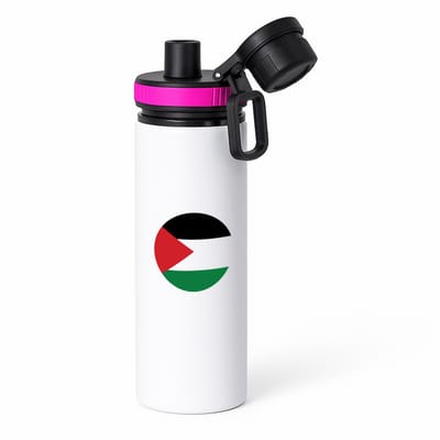 Hacebo® - Palestina vlag waterfles met draaidop roze - Palestina - mensen die liefde willen geven aan Palestina - degene die van Palestina houden - supporten - oorlog - verjaardagscadeautje - gift - geschenk - kado - water fles - 850ML