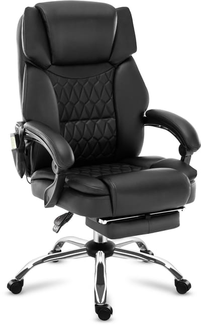 Mark Adler Boss 6.0 Ergonomische Bureaustoel met Massage - Luxe Directiestoel - Comfortabele Kantoorstoel - Zwart