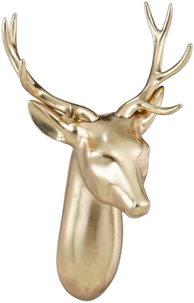 Mica Decorations Wanddecoratie Hert - 34x34x48 cm - Polyresin - Champagne