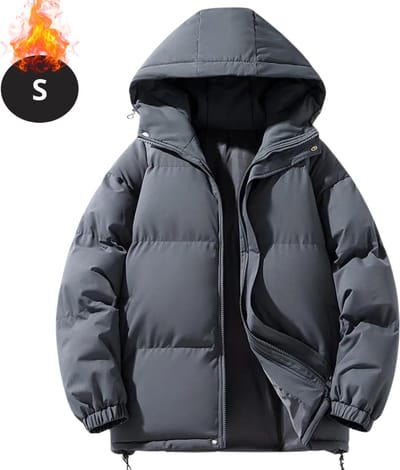 Livano Winterjas - Parka - Heren - Winter - Jas - Volwassen - Stijlvol - Met Capuchon - Gewatteerde Jas - Donkergrijs - S