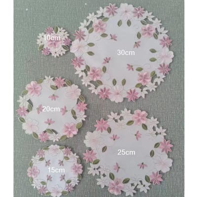 Tafeldecoratie en accessoires bloemenborduurwerk tafel placemat doek onderzetter Bruiloft Kerstfeest diner placemat keuken round 15cm
