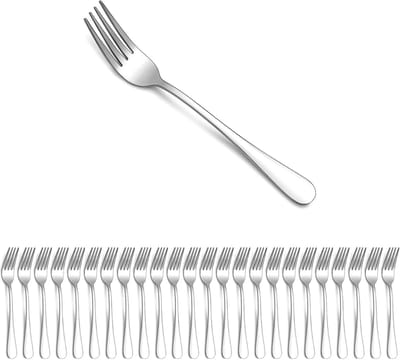 Tafelvorken van 24 stuks, 18 cm, vorken voor het avondeten, roestvrij staal, moderne eetvorkset, vorken , ideaal voor thuis, restaurant, hotel, vaatwasmachinebestendig