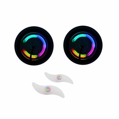 Spaakverlichting - 2x stuks - fiets wieldecoratie - 12 cm - multicolor - fietsverlichting