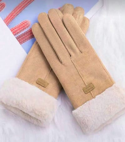 Handschoenen dames kaki/bruin kleurig - pluche – elegante winterhandschoenen – warm gevoerd met fleece voering - Cadeau voor vrouwen - Cadeaubon 20 euro - Valentijn cadeau