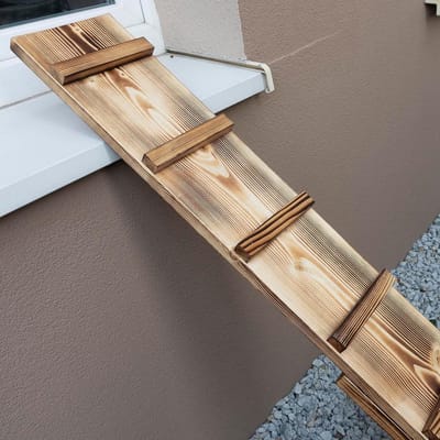 Kattenladder - Kattentrap - Balkon Toegang - Gevlamd en geolied - 200 cm - Bruin