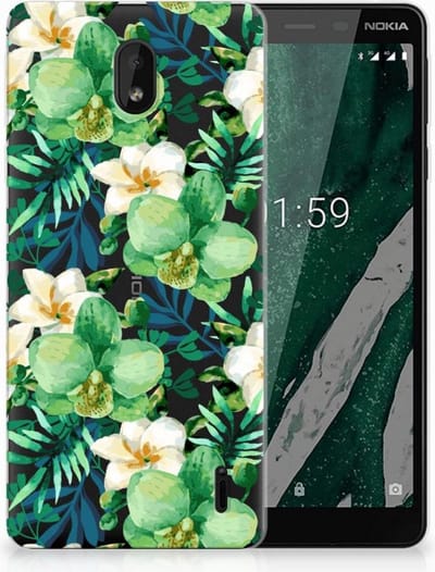TPU Hoesje voor Nokia 1 Plus TPU Case Orchidee Groen