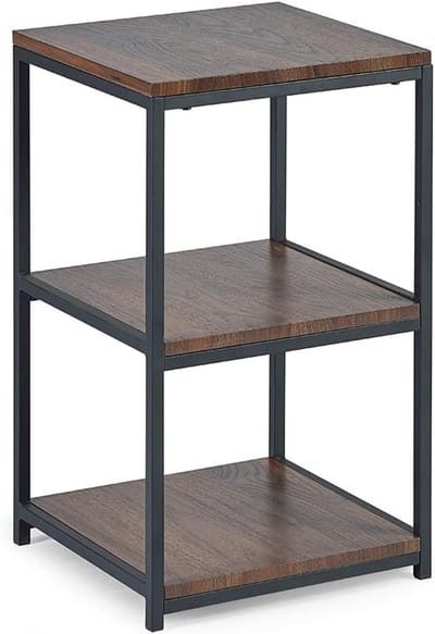 Hoge Smalle Bijzettafel Walnoot - Stijlvol & Modern Hoektafeltje