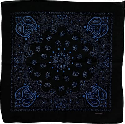 Fako Fashion - Paisley Bandana - Two Tone Black - 2-Kleurig - Zwart-Blauw