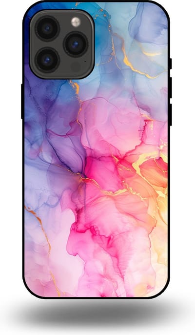 Smartphonica Telefoonhoesje geschikt voor iPhone 13 Pro Max met marmer opdruk - TPU backcover case marble design - Regenboog geschikt voor iPhone 13 Pro Max