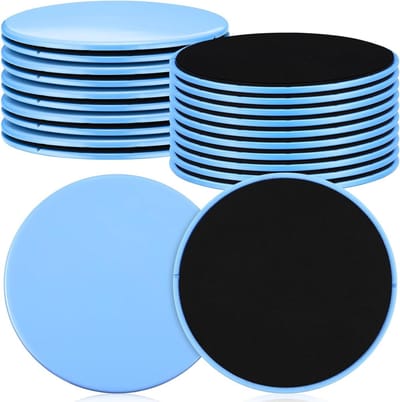 Core Sliders - Oefen Gliders - Fitness Training - Dubbelzijdig Ontwerp - 17.8 cm Diameter - Blauw