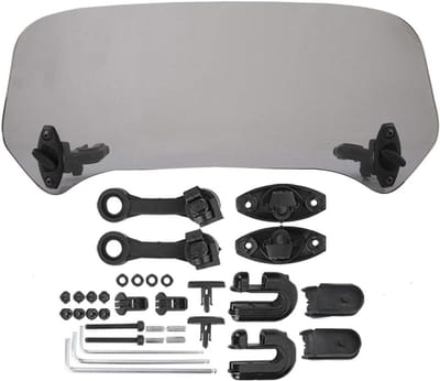 Motorfiets Spoiler - Verstelbare Deflector - Rijcomfort Verbeteren - Universele Clip-on - 11 Inch - Gerookt