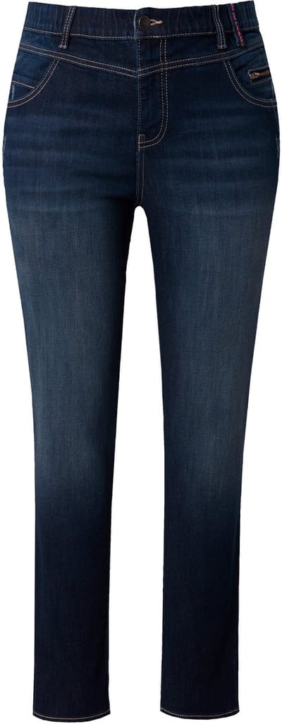 Laurasøn - Dames - Jeans met hoge taille slim - Donkerblauw denim - Maat 54