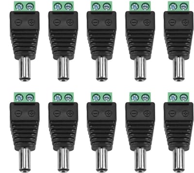 Dailygoody - DC Power Plug Jack - 10 Stuks - Eenvoudige Installatie - Zwart - 2.1mm Connector - Geschikt voor CCTV-camera's - Professionele uitstraling