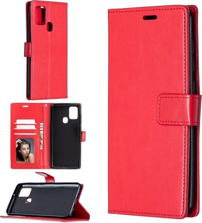 Portemonnee Book Case Hoesje Geschikt voor: Samsung Galaxy A21s - Rood