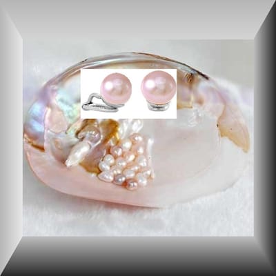 Hetty'S - Opvallende oorclips - 925 zilver - Roze - Zoetwater parel -