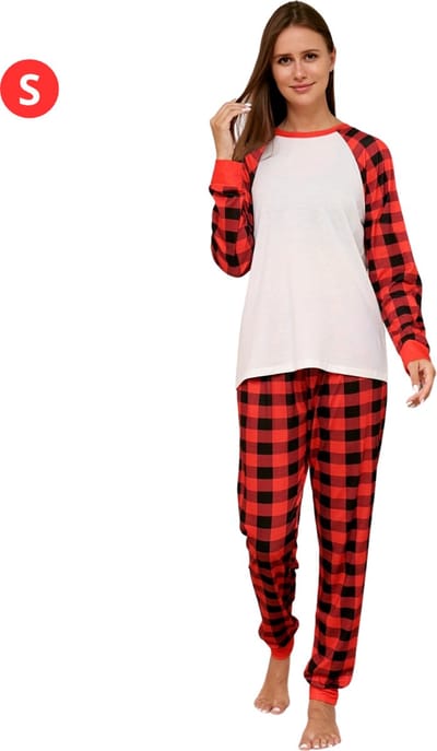 Nivard Kerstpyjama - Kerst Pyjama - Christmas - Dames - Vrouwen - Volwassenen - Set - Broek - Shirt - Wit - Maat S