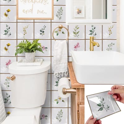 Dailygoods- Tegelstickers 30 Stuks - Retro Witte/Groene Tegelstickers - Peel & Stick - Zelfklevend - Voor Keuken/Badkamer - Vierkant 15 cm - Muurstickers